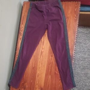 OshKosh B'gosh Purple Leggings with Glitter Sides Size 7/7A